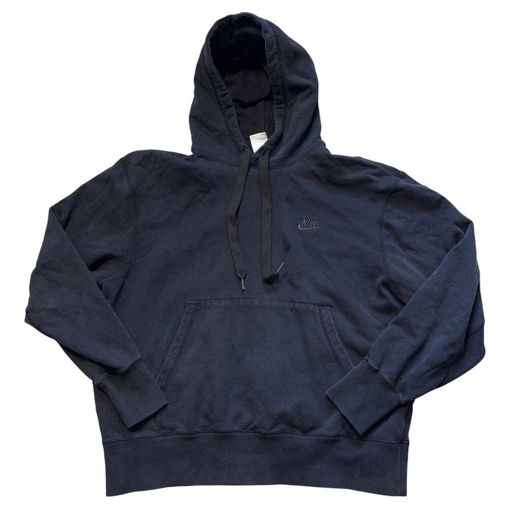 Nike Sportswear Classic Fleece Hoodie Men L Black Pullover Sweatshirt DA0023-010